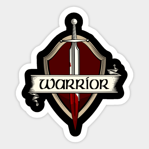 Sword Warrior Coat Of Arms Medieval Sword Fight Sticker by Foxxy Merch